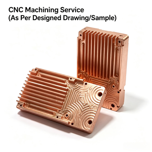 Disipador de Calor de Cobre Puro Mecanizado por CNC, Canal de Refrigeración por Agua, Aletas Fresadoras, Alta Conductividad Térmica para Módulos de Potencia y Equipos de RF - Product Image 1