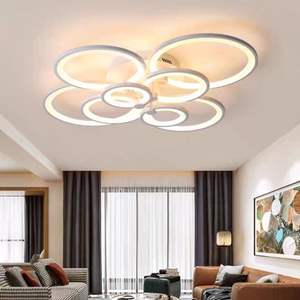Glanzende Led Plafondlamp Dimbaar Moderne Ringen Flush Mount Plafond Verlichtingsarmatuur Voor Woonkamer - Product Image 4