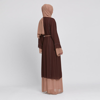 Jupe Musulmane Robe Kaftan Vêtement Islamique Robes Musulmanes Abaya Simple Boubou Africain Grande Taille Couleur Unie Femme Polyester