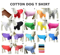 Kaos Anjing Bahan Katun 180g 18 Warna Polos untuk Anjing Kecil Besar French Bulldog Dachshund Golden Retriever