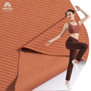 Cổ Phiếu Bán Buôn 80% Nylon 20% Spandex 4 Cách Căng Sọc Dệt Kim Gân Vải Cho Thể Thao