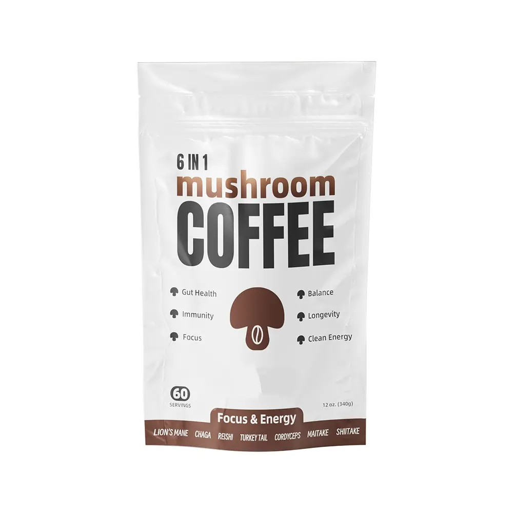 Private Label Mushroom Coffee Manufactures Coffee With Mushroom Extract Instant Organic-mushroom-coffee Powder