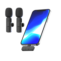 Microphone Lavalier Sans Fil K8 pour Diffusion, Ensemble de Micros Cravate pour Enregistrement Vidéo Court, Micro Portable Rechargeable pour Streaming en Direct