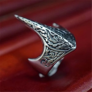 Hot Sell Nordic <span class=keywords><strong>Retro</strong></span> Style <span class=keywords><strong>Men</strong></span>'s Trendy Bird Skull <span class=keywords><strong>Ring</strong></span> Hip-Hop Defesa com Eagle Moda Punk Jóias Anéis Abertos - Product Image 2