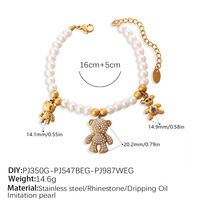 Nuevo conjunto de joyería multielementos, collar y pulsera con cuentas de perlas, joyería apilable a la moda para mujeres.