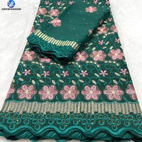 Tissus Sinya Broderie Dentelle Suisse Nigériane Africaine 100% Coton 7 Yards Style Dubaï – Élegante Harmonie pour Foulard Musulman
