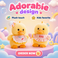 Mini Peluche Canard Jaune Mignon Kawaii avec Lunettes, Appareil Photo et Sangle Sourire – Cadeau de Vacances, Animal en Peluche