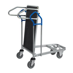 Highbright Supermarket Warehouse <b>Trolley</b> 400KG Large Capacity <b>Heavy</b> <b>Duty</b> Metal Hand <b>Trolley</b> with Platform & Mesh Structure - Product Image 3