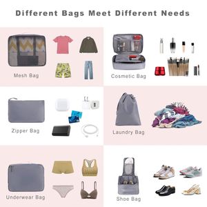 Wholesale 8pcs Packing Cubes Travel Organiser <b>Bags</b> for Clothes Shoes Toiletries Travel Luggage Organizers Storage <b>Bags</b> - Product Image 4
