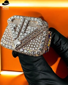 Anillo de Hip Hop Personalizado con Diamantes de Laboratorio VVS Icy Mosaic, Oro Rosa de 9K-18K, Anillo con Letra de Campeonato, Pasa el Test de Diamantes - Product Image 3