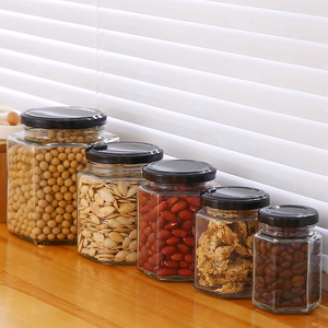 Factory Cheap Price Wholesale High Quality Bottle 25ml 280ml 730ml Hexagonal Shaped Glass Honey <b>Jar</b> - Product Image 3