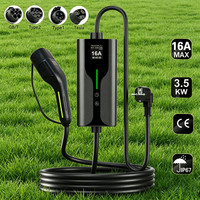 Chargeur EV portable 7 kW Type 2 IEC62196-2 avec certification CE ROHS, monophasé 220 V, 4 m, boîtier de charge EVSE 3,5 kW, étanche IP67