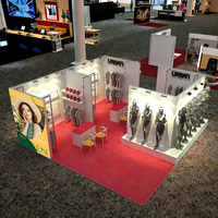 Stand d'exposition stable au design moderne 3x6, personnalisable et réutilisable, pour salons professionnels et foires commerciales