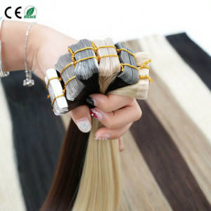 Extensiones de Cabello Humano Virgen Europeo Directo de Fábrica, con Cinta Adhesiva, Doble Trama, 4b 4c, Precio al por Mayor - Product Image 1