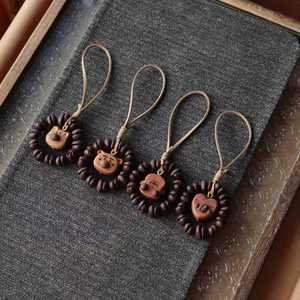 Colgantes de animales de madera de durazno hechos a mano, ecológicos, con diseño de grano de café natural, accesorio DIY para llavero, pulsera y collar trenzado - Product Image 2