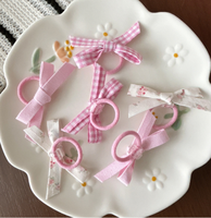 Ikat Rambut Elastis Anak Perempuan Gaya Korea Mini, Manis & Lucu, Pita Kain Bunga, Ikat Rambut Jepit, Untuk Pesta & Penggunaan Sehari-hari