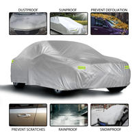 Housse de voiture en tissu Dxford 210D pour toutes les saisons, protection UV extérieure, résistante aux rayures, coupe-vent, isolation thermique