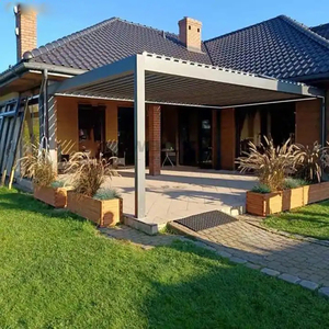 Gazebo électrique d'extérieur Pergola d'ouvre Pergola à lame en aluminium Pergola bioclimatique Système de toit Pavillon étanche Pergola de jardin Louvre - Product Image 4