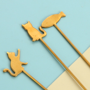 Cuchara de acero inoxidable 304, cuchara creativa con forma de pez y gato, cuchara para postre, cuchara para niños, cuchara para remover café con dibujos animados - Product Image 4