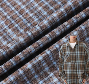 80% len 20% Polyester 235g dệt kẻ sọc Vải đôi phải đối mặt với không thấm nước chống gió chống mài mòn đồng bằng nhuộm nặng phù hợp với - Product Image 1