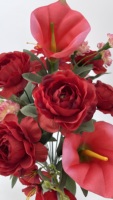 Usine directe rouge multi-tête Rose soie Bouquet fait à la main fête des mères mariage noël intérieur extérieur décoration remise des diplômes