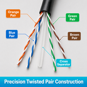 <span class=keywords><strong>Cable</strong></span> de Red <span class=keywords><strong>Ethernet</strong></span> CAT6 UTP para Interiores, Rollo de 305m (1000 pies), con <span class=keywords><strong>Cable</strong></span> de Alimentación de <span class=keywords><strong>4</strong></span> Pares 23AWG 24AWG CCA - Product Image 2