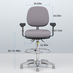 Có thể điều chỉnh chống tĩnh ghế phòng thí nghiệm với sắt tựa lưng ESD phòng thí nghiệm vải Lift & xoay hội thảo cho các trường học & bệnh viện sử dụng - Product Image 1