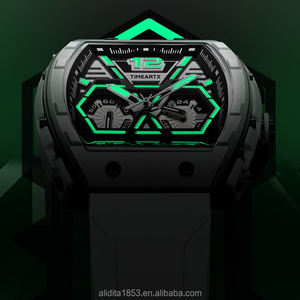 Reloj de Cuarzo Luminoso Multifunción TIMEARTX para Hombre, con Espejos Curvos y Diseño de Barril de Vino - Product Image 3