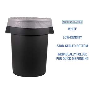 Boardwalk 60 Gal White Industrial Can Liners 0.9 Mil 38 X 58 <b>Sewage</b> <b>Suction</b> <b>Trucks</b> 100/Carton Linear Low Density Boardwalk - Product Image 2