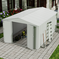 Abri de jardin moderne ROYO 10x14 en aluminium, facile à assembler, écologique, blanc/gris, résistant à la décomposition, imperméable et anti-rongeurs