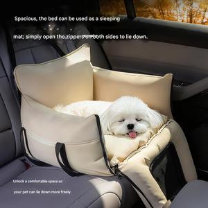 Cama de Carro e Cama de Viagem 2 em 1 para Cães com Couro PU Impermeável e Janela de Malha para Cães e Gatos Pequenos, Almofada Lavável - Product Image 4