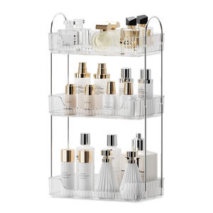 Organisateur de coiffeuse de salle de bain en plastique à 3 niveaux <span class=keywords><strong>Étagère</strong></span> de maquillage moulée par injection pour les cosmétiques Organisateur de coiffeuse de comptoir - Product Image 4