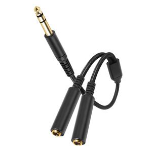 Chất lượng cao Nylon bện 1m âm thanh cáp đồng trục DC 3.5mm stereo AUX <span class=keywords><strong>Splitter</strong></span> cho mic video Loa tai nghe nhà máy giá - Product Image 1