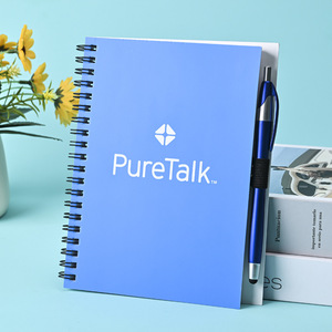 Ensemble cadeau de carnets à spirales personnalisés pour étudiants, avec stylo à bille et notes adhésives, vente en gros - Product Image 1