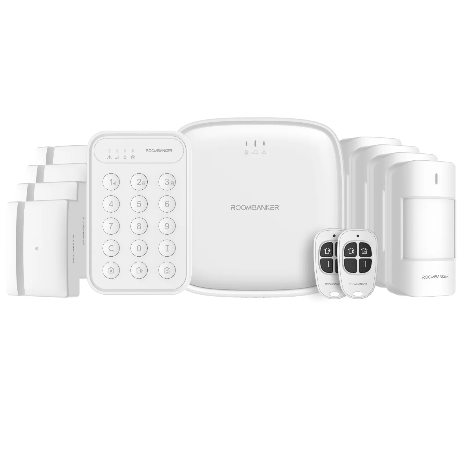 Roombanker sistem Alarm keamanan WiFi 4G, sistem Alarm rumah Sensor gerak pintu