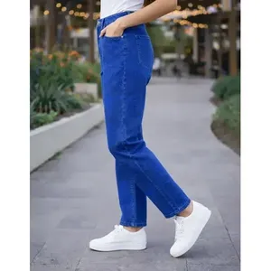 Jeans da donna a gamba dritta in denim taglia 13, stile semplice, cinque tasche - Product Image 5