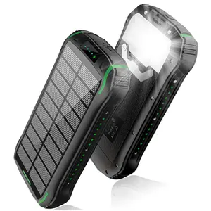 Newest item portable solar power bank charger 12000mah waterproof keychain solar phone charger for traveling