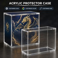 Boîte à trésors unique en acrylique bleu texturé, vitrine transparente à parois épaisses pour stand de salon professionnel