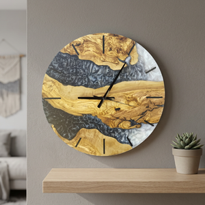 Tendance Résine Et Horloge En Bois meilleure qualité dernier design produit fait main horloge murale en bois et résine à bas prix - Product Image 1