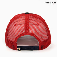 Gorra Trucker de Malla Desgastada de 5 Paneles con Logotipo Personalizado, Gorra de Béisbol Vintage de Lona Bordada con Cierre a Presión