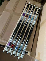 Vente en gros de queues de billard américaines de haute qualité de 13 mm, fabriquées à la main, avec fût en fibre de carbone et manche en bois d'érable, joint en acier.
