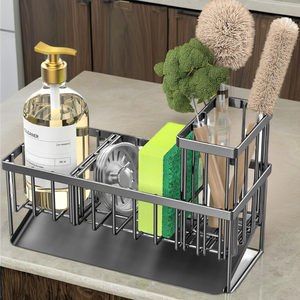 In acciaio inox lavello da cucina Caddy pieghevole in <span class=keywords><strong>metallo</strong></span> piatto organizzatore divisore sapone Dispenser stoccaggio per la pulizia del bagno/spezia - Product Image 3