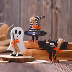 Ensemble de figurines en bois de chauve-souris fantômes d'Halloween pour décoration intérieure MSC034 - Product Image 1