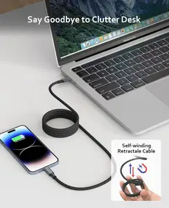 Câble de charge magnétique USB-C portable <span class=keywords><strong>indestructible</strong></span> 100W 1,5M à absorption magnétique, charge rapide - Product Image 5