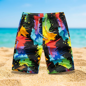 Pantalones Cortos de Verano para Hombre Loveda al por Mayor, Bonitos, Holgados, Casuales, de Playa, con Estampado de Surf, Tejidos, de Lona, con Cordón en la Cintura, Transpirables y de Secado Rápido - Product Image 3