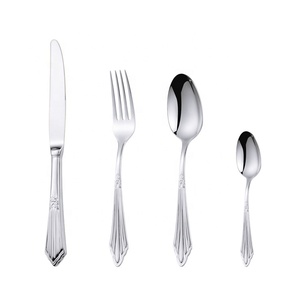 Ensemble de couverts de luxe écologiques en acier inoxydable 304, couteau à steak, fourchette, cuillère, argent/or, pour mariage et fête - Product Image 6