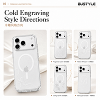 Coque de téléphone BUSTYLE personnalisée en TPU acrylique avec gravure à froid, trou pour lanière et chargement magnétique sans fil pour iPhone 18 17 Pro Max 16 15