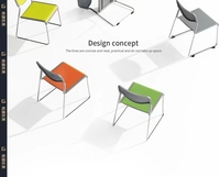Chaise de conférence empilable GS-G2041B sans accoudoirs, en PP, design industriel, base en métal, pour salle de réunion, salon, chambre, école