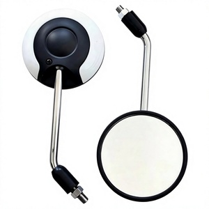 Rétroviseur <span class=keywords><strong>de</strong></span> <span class=keywords><strong>guidon</strong></span> <span class=keywords><strong>de</strong></span> moto rond avec tige chromée pour Scrambler et Naked Bike - Product Image 1