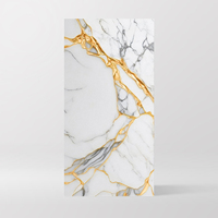 Carrelage en porcelaine de marbre blanc poli de qualité supérieure avec veines dorées 600x1200mm, brillant, résistant aux taches, pour décoration haut de gamme